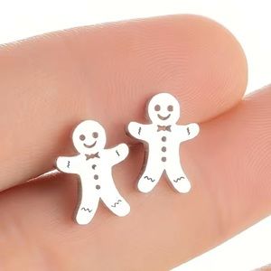 Gingerbread Stud Christmas Earrings